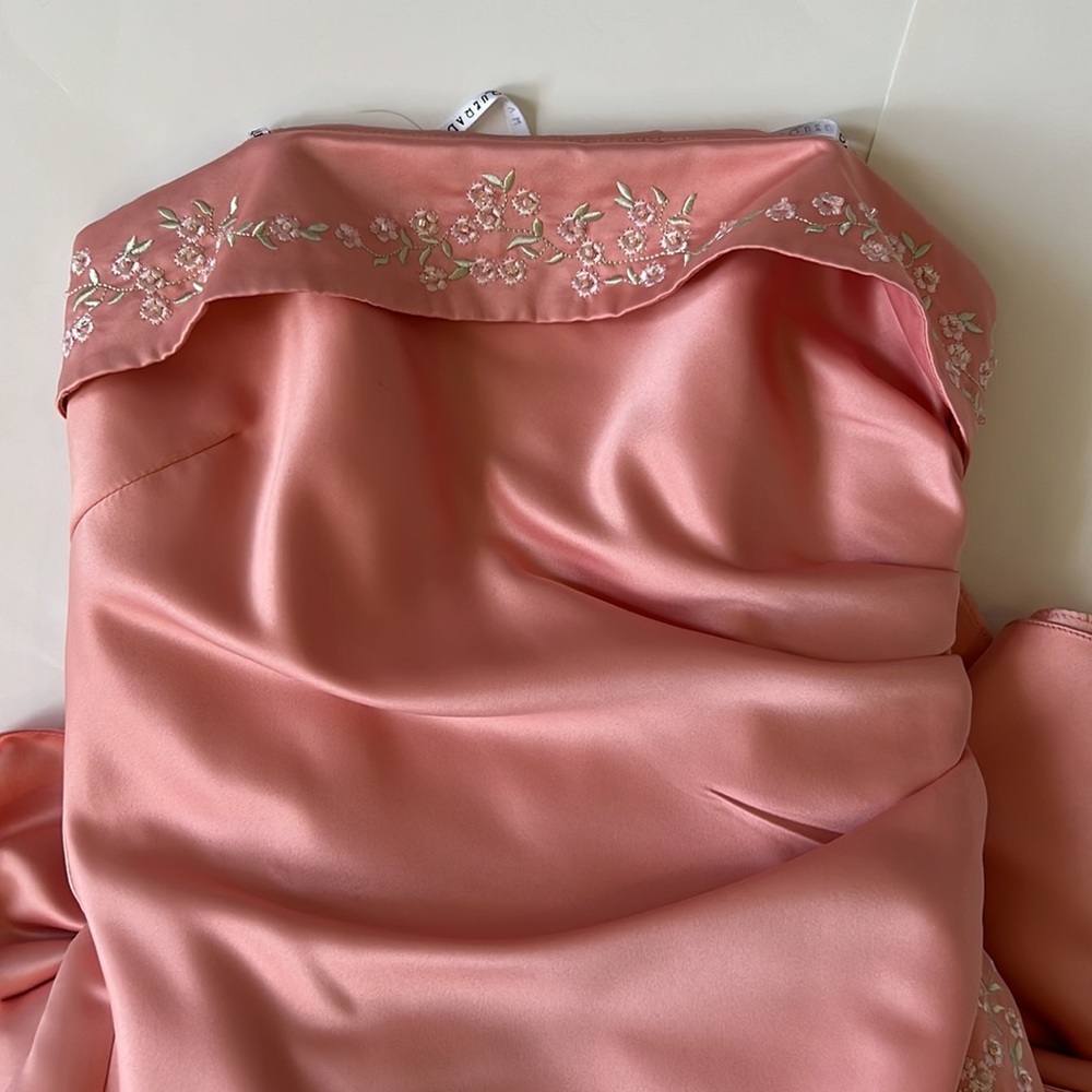 Masquerade Strapless Full Length Gown Dress Coral Pink 5/6 - Picture 8 of 10